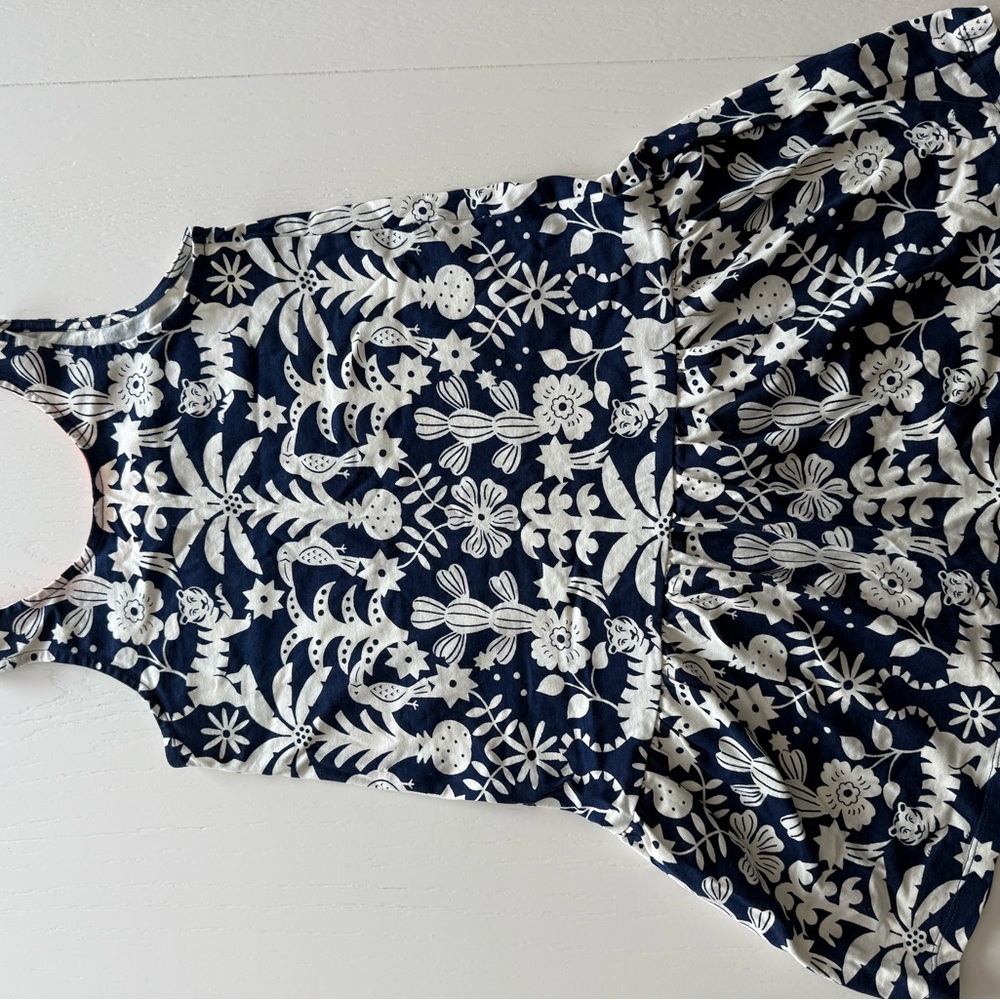 Boden Navy and White Patterned Fabric